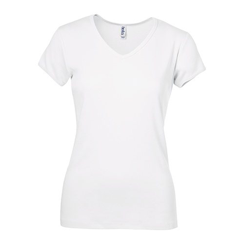 Custom Printed Bella 1005 Ladies V-Neck T-shirt - Front View | ThatShirt