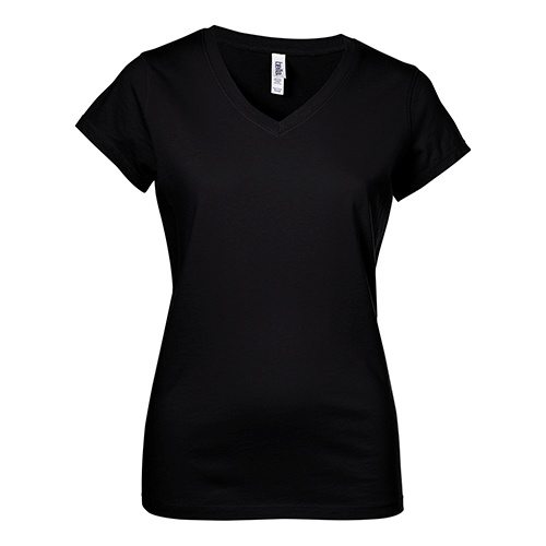 Custom Printed Bella + Canvas 6005 Ladies’ Short Sleeve V-Neck Jersey T-shirt - 1 - Front View | ThatShirt