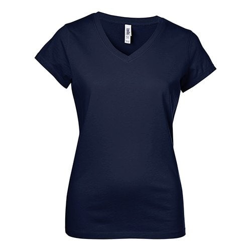 Custom Printed Bella + Canvas 6005 Ladies’ Short Sleeve V-Neck Jersey T-shirt - 2 - Front View | ThatShirt
