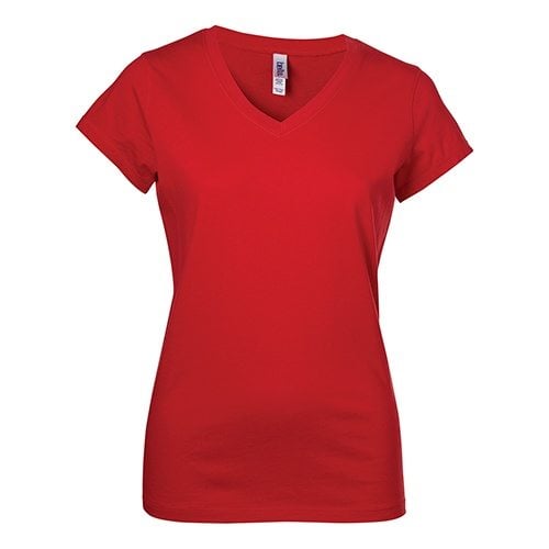 Custom Printed Bella + Canvas 6005 Ladies’ Short Sleeve V-Neck Jersey T-shirt - 4 - Front View | ThatShirt