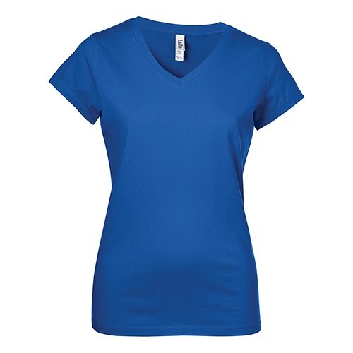 Custom Printed Bella + Canvas 6005 Ladies’ Short Sleeve V-Neck Jersey T-shirt - 5 - Front View | ThatShirt