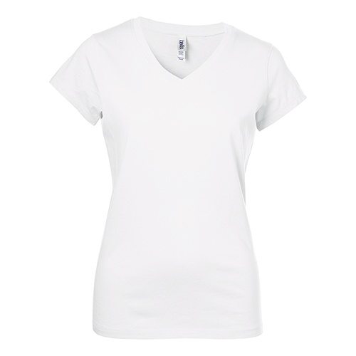Custom Printed Bella + Canvas 6005 Ladies’ Short Sleeve V-Neck Jersey T-shirt - Front View | ThatShirt