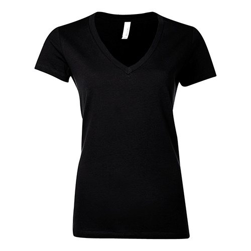 Custom Printed Bella + Canvas 6035 Ladies’ Short Sleeve Deep V-Neck Jersey Tee - Front View | ThatShirt