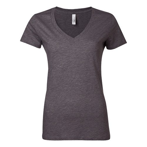 Custom Printed Bella + Canvas 6035 Ladies’ Short Sleeve Deep V-Neck Jersey Tee - 8 - Front View | ThatShirt