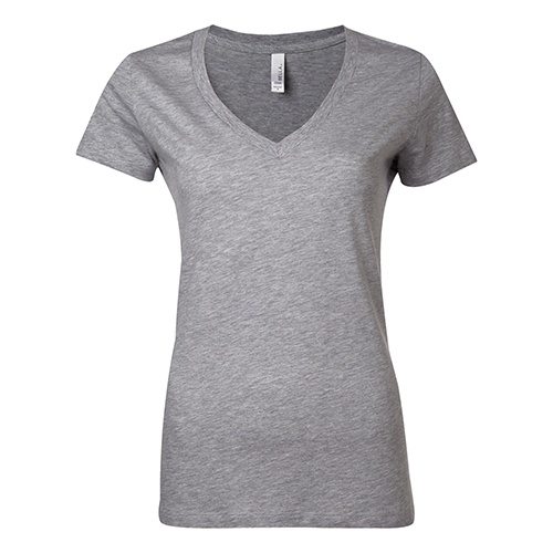 Custom Printed Bella + Canvas 6035 Ladies’ Short Sleeve Deep V-Neck Jersey Tee - 9 - Front View | ThatShirt