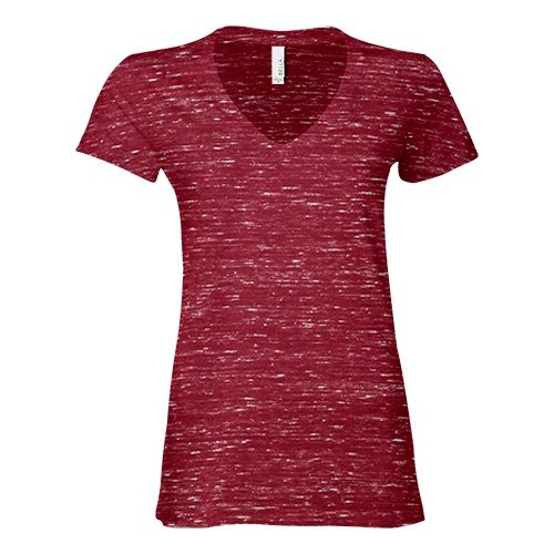 Custom Printed Bella + Canvas 6035 Ladies’ Short Sleeve Deep V-Neck Jersey Tee - 11 - Front View | ThatShirt