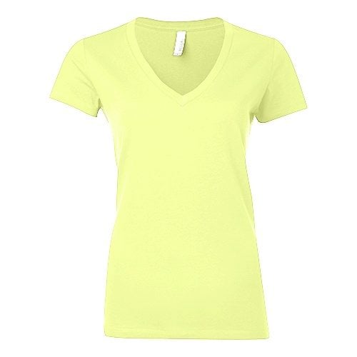 Custom Printed Bella + Canvas 6035 Ladies’ Short Sleeve Deep V-Neck Jersey Tee - 17 - Front View | ThatShirt