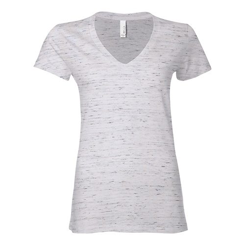 Custom Printed Bella + Canvas 6035 Ladies’ Short Sleeve Deep V-Neck Jersey Tee - 25 - Front View | ThatShirt
