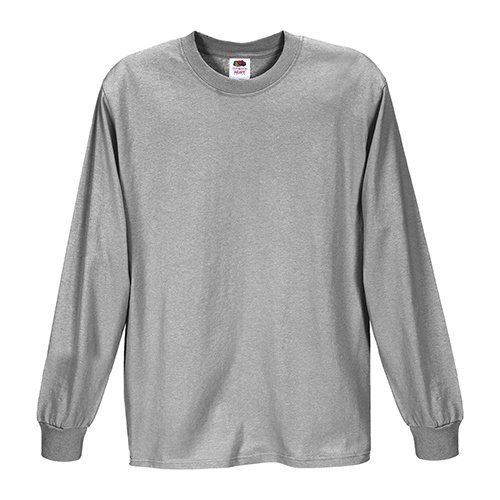 Custom Printed Fruit of the Loom 4930R Heavy Cotton HD Long Sleeve T-shirt - 2 - Front View | ThatShirt
