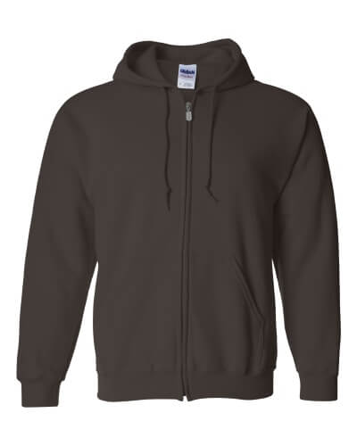 Custom Printed Gildan 1860 Heavy Blend 50/50 Full Zip Hooded Sweatshirt - Front View | ThatShirt