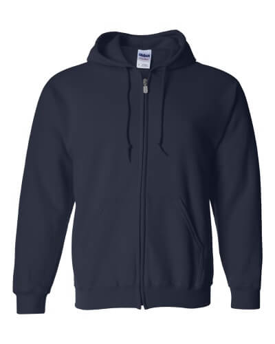 Custom Printed Gildan 1860 Heavy Blend 50/50 Full Zip Hooded Sweatshirt - 9 - Front View | ThatShirt