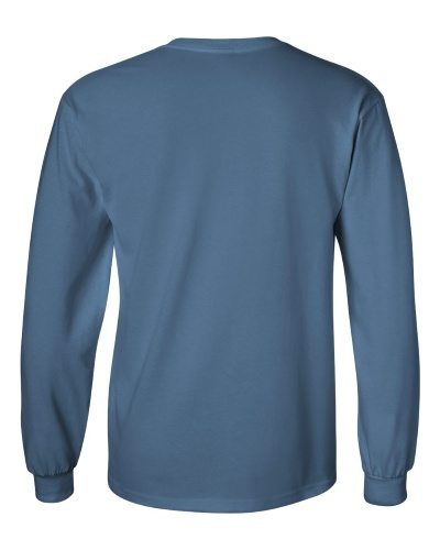 Custom Printed Gildan 2400 Ultra Cotton Long-Sleeve T-Shirt - 9 - Back View | ThatShirt