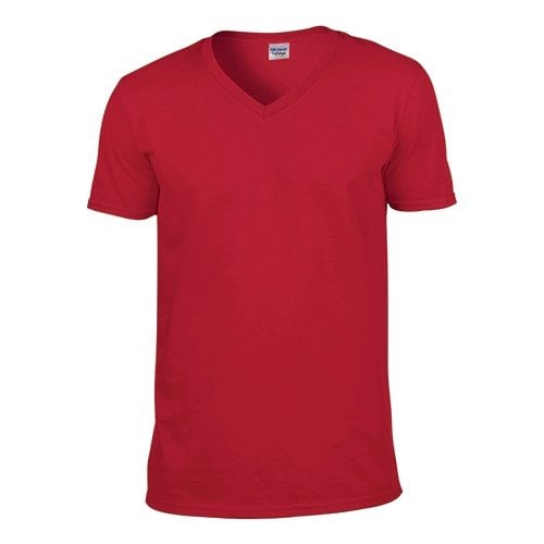 Custom Printed Gildan 64V00 Soft Style V-Neck T-Shirt - Front View | ThatShirt
