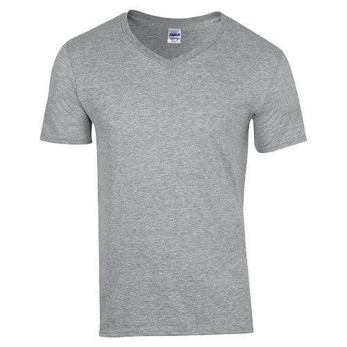 Custom Printed Gildan 64V00 Soft Style V-Neck T-Shirt - 6 - Front View | ThatShirt