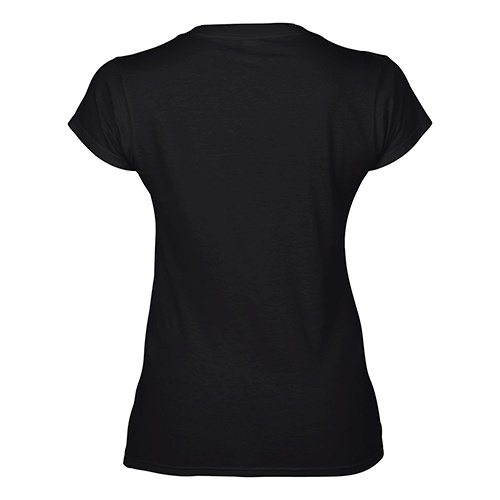 Custom Printed Gildan 64V00L Ladies’ Soft Style Junior Fit V-Neck T-Shirt - 2 - Back View | ThatShirt