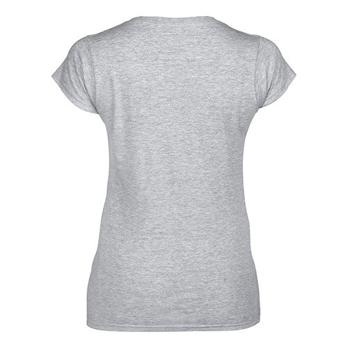 Custom Printed Gildan 64V00L Ladies’ Soft Style Junior Fit V-Neck T-Shirt - 6 - Back View | ThatShirt