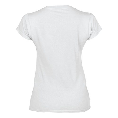 Custom Printed Gildan 64V00L Ladies’ Soft Style Junior Fit V-Neck T-Shirt - 7 - Back View | ThatShirt