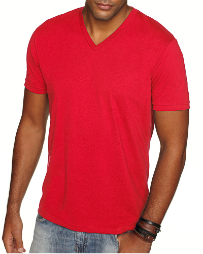 Custom Printed Next Level 6440 Men’s Sueded V-Neck - 4 - Front View | ThatShirt