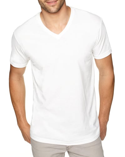 Custom Printed Next Level 6440 Men’s Sueded V-Neck - 0 - Front View | ThatShirt